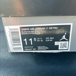 Jordan 11 Retro Black and Red Sneakers